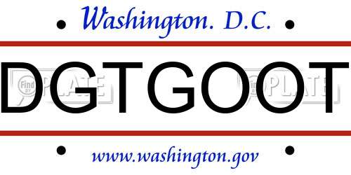 DGTGOOT District Of Columbia License Plate