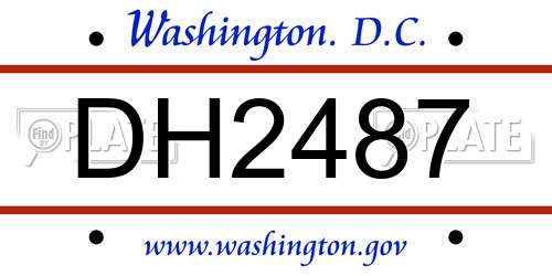 DH2487 District Of Columbia License Plate