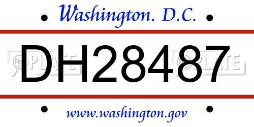 DH28487 District Of Columbia License Plate
