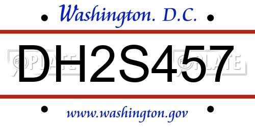DH2S457 District Of Columbia License Plate