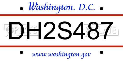 DH2S487 District Of Columbia License Plate