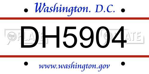 DH5904 District Of Columbia License Plate