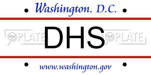 DHS District Of Columbia License Plate