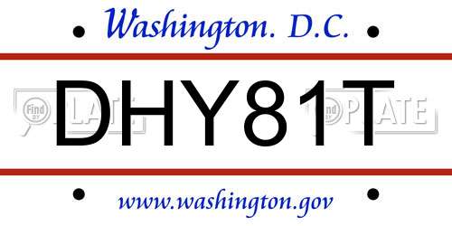 DHY81T District Of Columbia License Plate