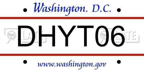DHYT06 District Of Columbia License Plate
