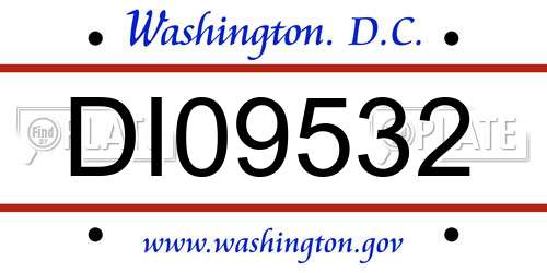 DI09532 District Of Columbia License Plate