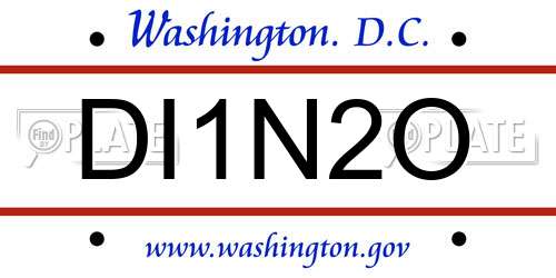 DI1N2O District Of Columbia License Plate