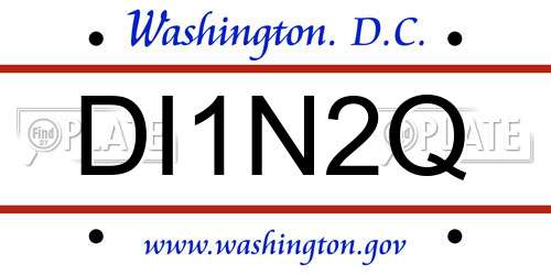 DI1N2Q District Of Columbia License Plate