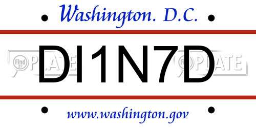 DI1N7D District Of Columbia License Plate
