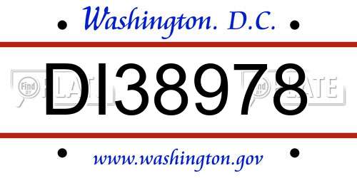 DI38978 District Of Columbia License Plate