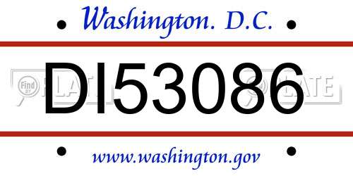 DI53086 District Of Columbia License Plate