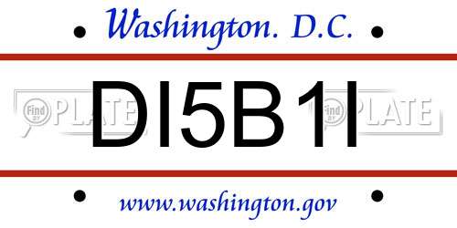 DI5B1I District Of Columbia License Plate