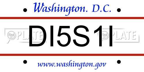DI5S1I District Of Columbia License Plate