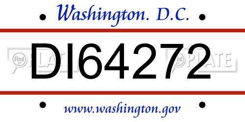 DI64272 District Of Columbia License Plate