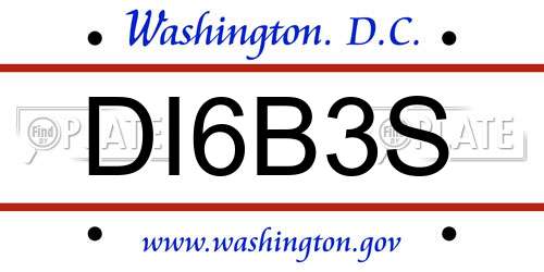 DI6B3S District Of Columbia License Plate