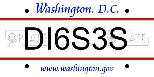 DI6S3S District Of Columbia License Plate