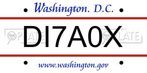 DI7A0X District Of Columbia License Plate