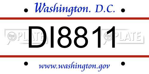 DI8811 District Of Columbia License Plate