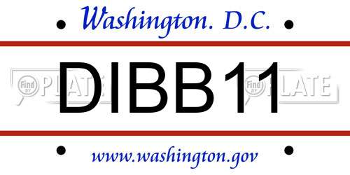 DIBB11 District Of Columbia License Plate