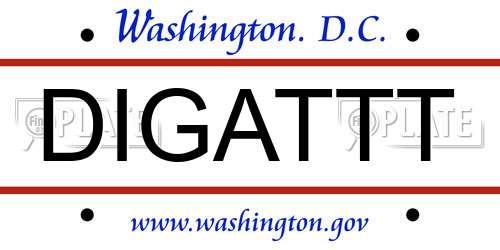 DIGATTT District Of Columbia License Plate