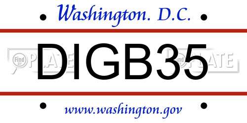 DIGB35 District Of Columbia License Plate