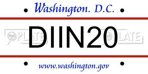 DIIN20 District Of Columbia License Plate