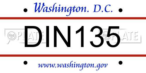 DIN135 District Of Columbia License Plate