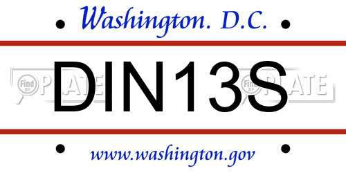 DIN13S District Of Columbia License Plate