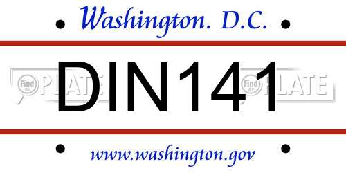 DIN141 District Of Columbia License Plate