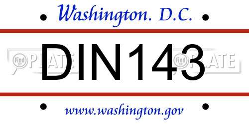 DIN143 District Of Columbia License Plate