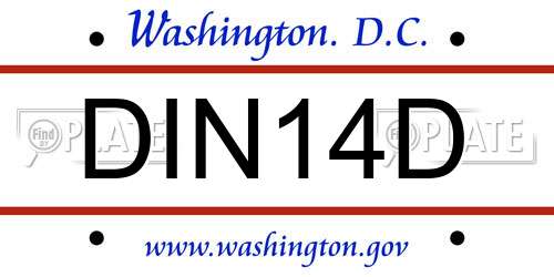 DIN14D District Of Columbia License Plate