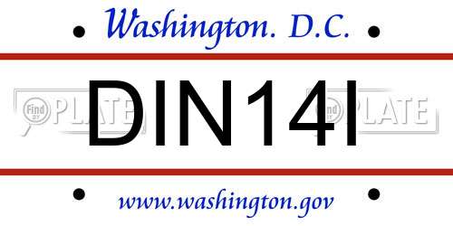 DIN14I District Of Columbia License Plate