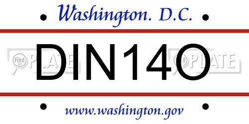 DIN14O District Of Columbia License Plate