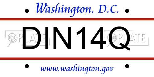 DIN14Q District Of Columbia License Plate