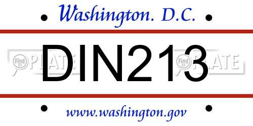 DIN213 District Of Columbia License Plate