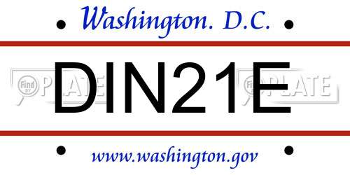 DIN21E District Of Columbia License Plate