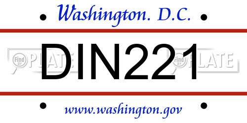 DIN221 District Of Columbia License Plate