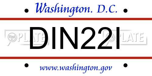 DIN22I District Of Columbia License Plate