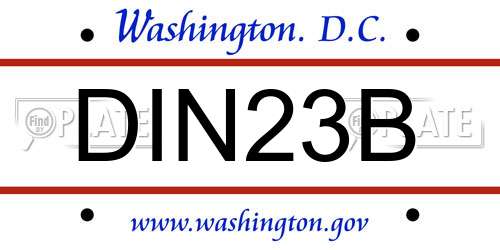 DIN23B District Of Columbia License Plate