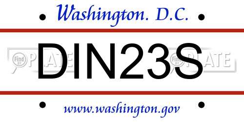 DIN23S District Of Columbia License Plate