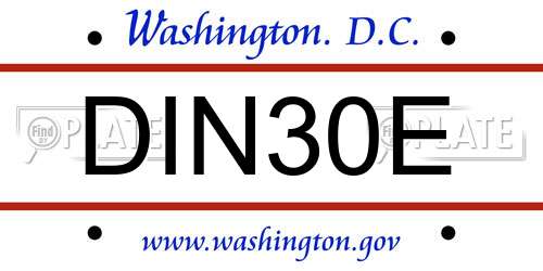 DIN30E District Of Columbia License Plate