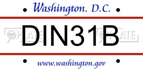 DIN31B District Of Columbia License Plate