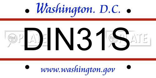 DIN31S District Of Columbia License Plate