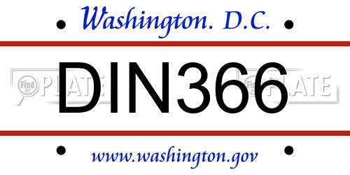 DIN366 District Of Columbia License Plate