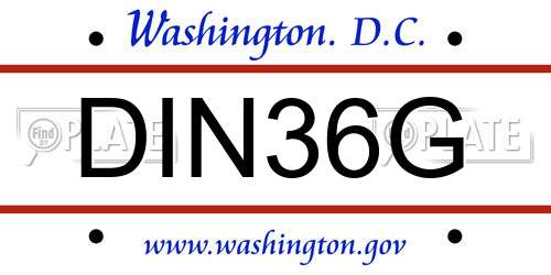 DIN36G District Of Columbia License Plate