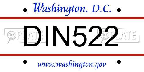 DIN522 District Of Columbia License Plate