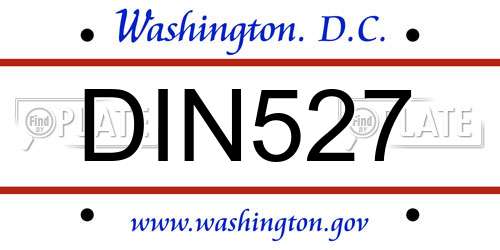DIN527 District Of Columbia License Plate