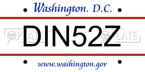 DIN52Z District Of Columbia License Plate