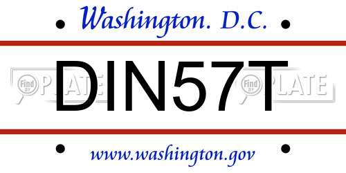 DIN57T District Of Columbia License Plate