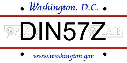 DIN57Z District Of Columbia License Plate